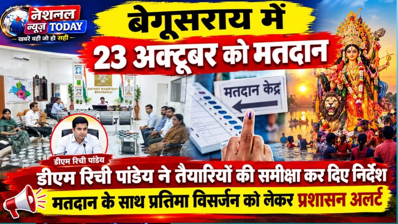 बेगूसराय में 23 अक्टूबर को मतदान की तैयारी तेज, डीएम रिची पांडेय ने दिए आवश्यक निर्देश
